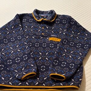 Patagonia Synchilla Snap-T Fleece Pullover Tundra Cluster Navy Blue Size:Small